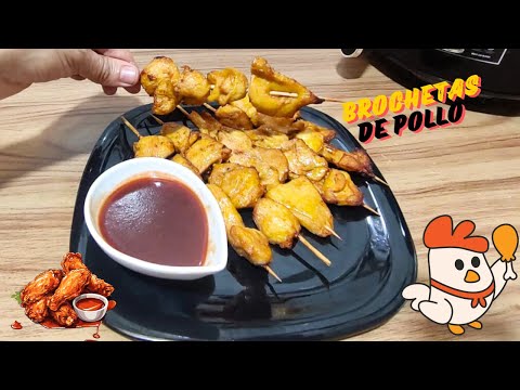 Brochetas de pollo en salsa BBQ. Receta de cocina fácil y rápida. #parati #viralvideo