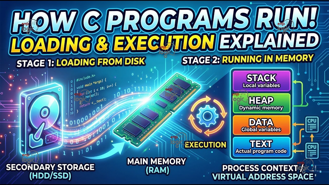 How C Program Loads, Expands in Memory for Execution