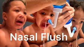 NOSE CLEANING || Nasal Flush For Kids