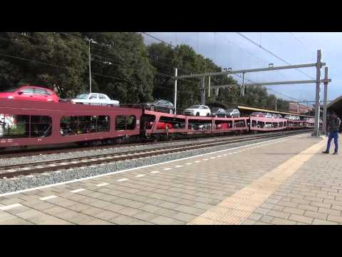 EETC 6005 + Autowagons vertrekken uit Station 's-Hertogenbosch