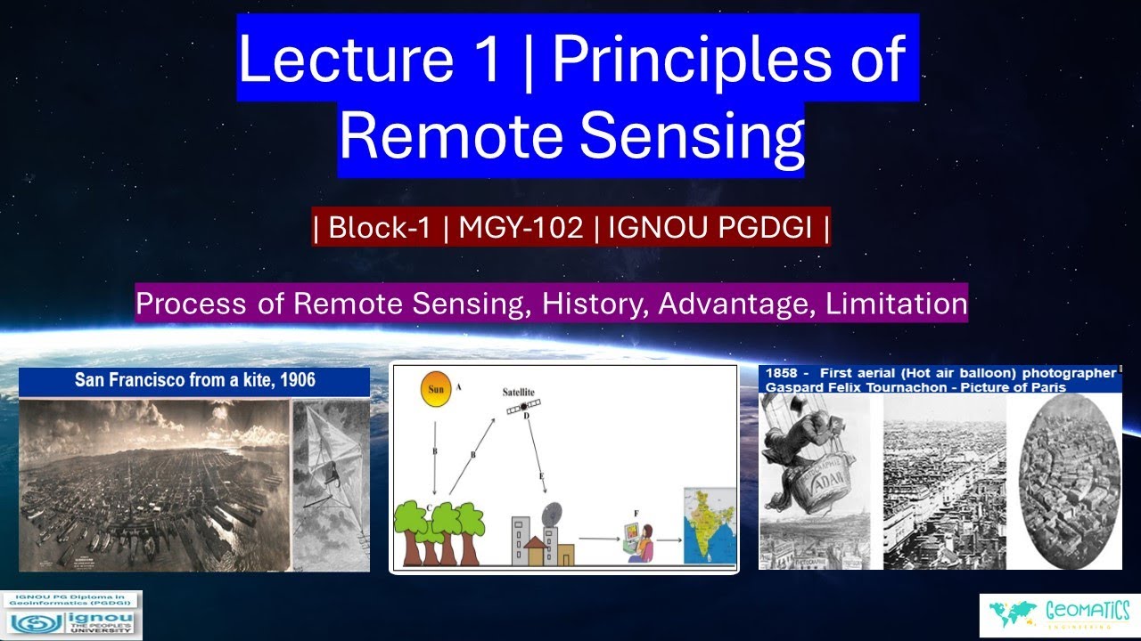 Lecture 1 | Principles of Remote Sensing | Block-1 | MGY-102 | IGNOU PGDGI | #ignou #pgdgi #gate