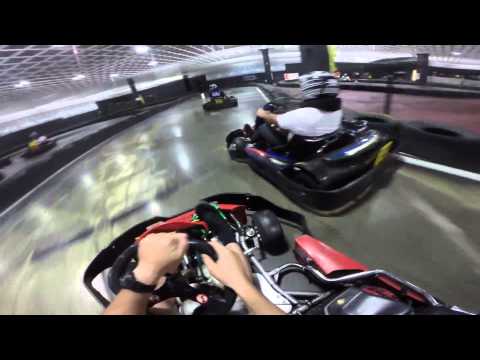 Go kart hits wall hard