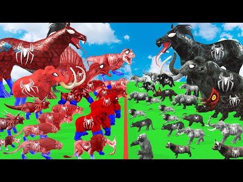 Prehistoric Mammoth vs Spidey Mammoth Size Comparison Epic Battle Animal Revolt Battle Simulator