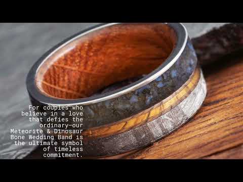 When love is rare, an extraordinary band is essential—our Meteorite & Dinosaur Bone Ring