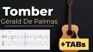Tomber - Easy Fingerstyle Guitar Tutorial + TABs (Gérald De Palmas) | Kadifem Tabs