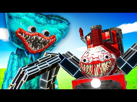 Evil CHOO CHOO CHARLES Chases Huggy Wuggy in the Forest! - Animal Revolt Battle Simulator