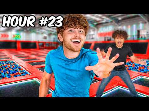 I Spent 24 Hours in A TRAMPOLINE Park!