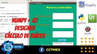 Calcula raíces cuadradas en QT Designer| P3 | Python | PyQT5 | NumPy| (¡Muy básico!)