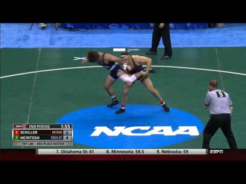 2015 NCAA 197 lb 3rd Place Match: Morgan McIntosh (PSU) v Scott Schiller (Minn)