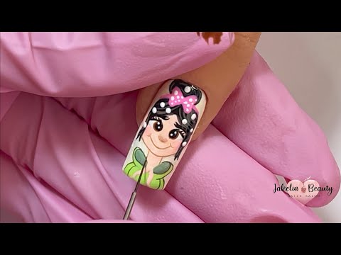 💖CARICATURA DE VENELLOPE EN UÑAS PASO A PASO NAIL ART💅 #nailartuñas #caricaturavenellope #caricatura