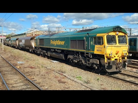 Freightliner 66514 Derparts Crewe And 70 & 66 Fly through Wilmslow