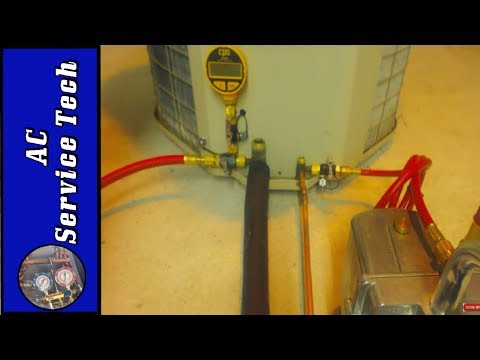 HVAC Vacuum Pump Hose Setup and Procedure Start to Finish Micron Level Testing