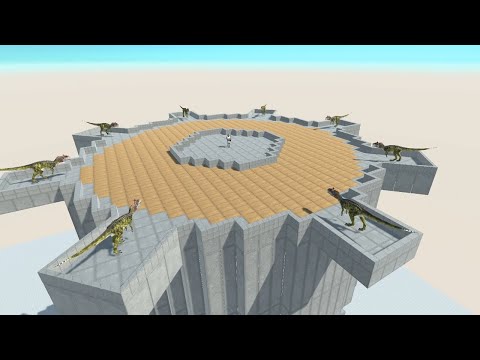 Ring of CRYOLOPHOSAURUS Army in Sky vs ALL UNITS Animal Revolt Battle Simulator