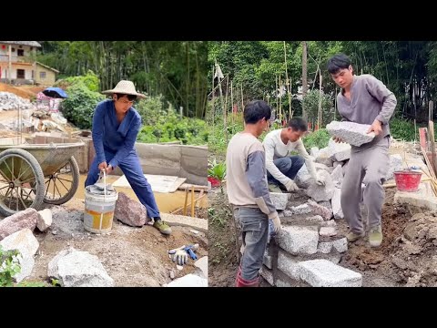 A young man renovated an old house for $5,000，Transform the yard into a pond！