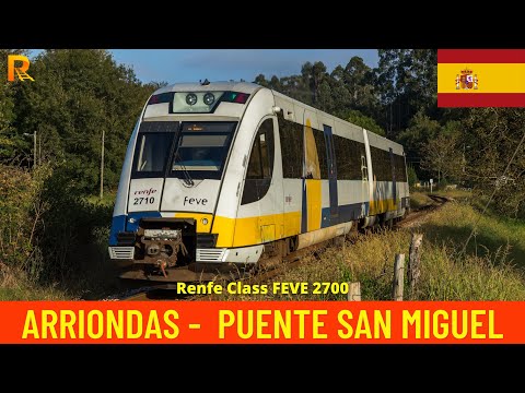 Cab Ride Arriondas - Puente San Miguel (Renfe Cercanías, Green Spain) train driver's view 4K
