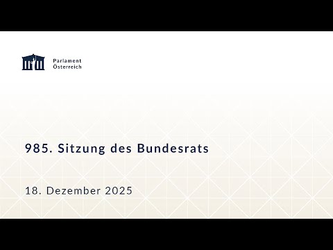 985. Sitzung des Bundesrates