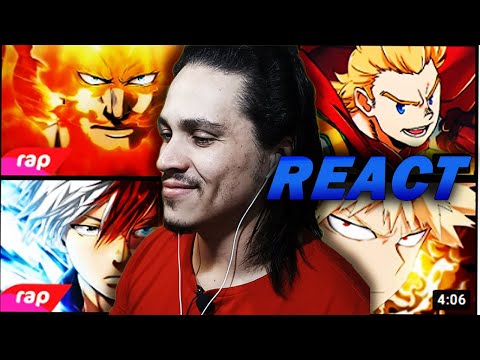 REACT 4 EM 1 - RAP DO BAKUGOU - RAP DO MIRIO - RAP DO TODOROKI  E RAP DO ENDEAVOR - 7MZ