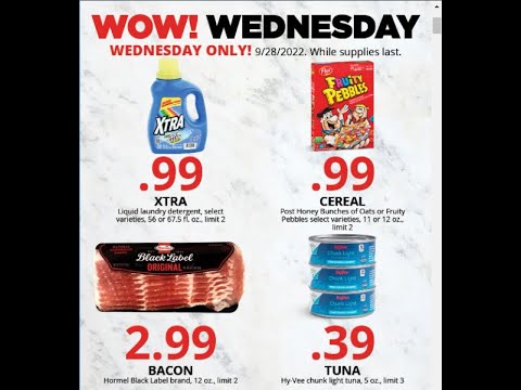 Hy-Vee WOW Wednesday Xtra, Cereal, Bacon & Tuna & Super Hot Deal Coupons 09.282022-10.04.2022