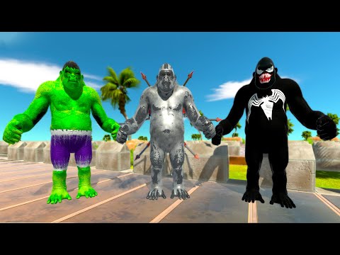FULL METAL GORO vs HULK & VENOM OASIS DEATH RUN - Animal Revolt Battle Simulator