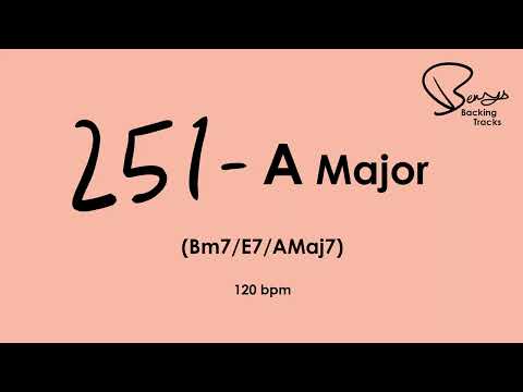 251 A Major Jazz Backing Track - 120 bpm