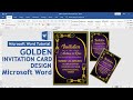 Golden Invitation Card Design in Microsoft Office Word Tutorial