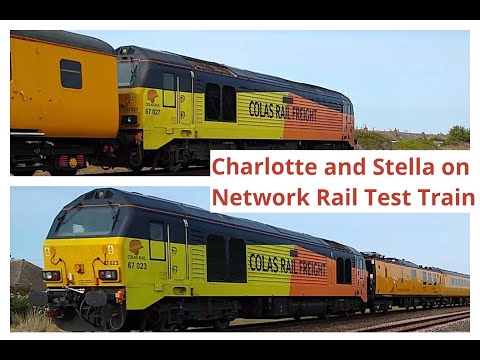 Prestatyn 21.05.2020 - Colas 67027 Charlotte and 67023 Stella on Test train - Class 67 Network Rail
