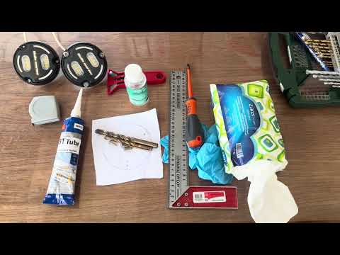 Prep for through Hull LED Install. #MarineLED #underwaterleds #yardwork #hullwork #antifouling