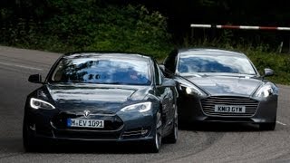Tesla Model S takes on the Aston Martin Rapide S in the ultimate luxury saloon battle
