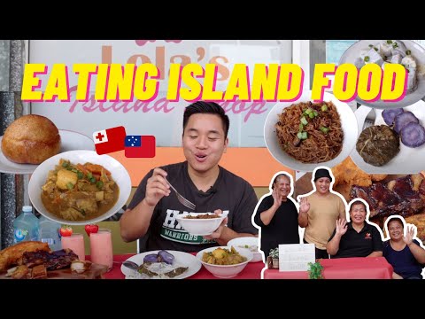 EATING PACIFIC ISLAND FOOD @ Lola's Island Shop /  Polynesian Samoan Tongan Mukbang Food Vlog Review