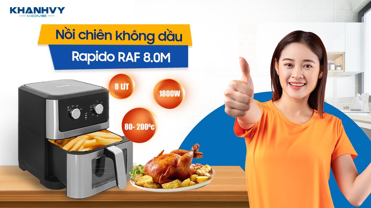Nồi chiên không dầu Rapido RAF 8.0M