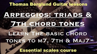 Arpeggios - Triads and 7th chord tones to the maj7, m7 & the 7th chords - Essential scales course