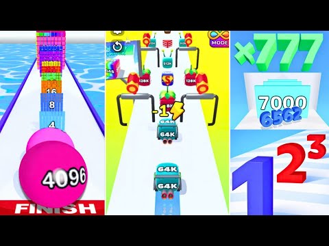 Rolling Ball Run Numbers Game vs Jelly Run 2048 vs Number Master Run and Merge | Max Levels Gameplay