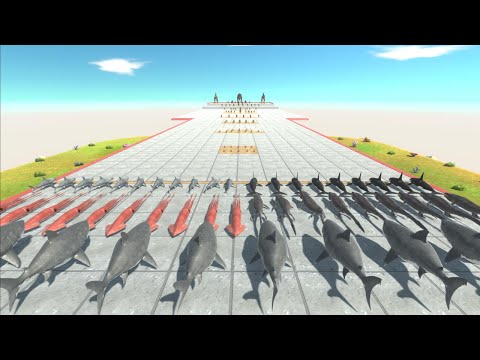 Aquatic Challenge vs Carnivore dinosaurs - Animal Revolt Battle Simulator