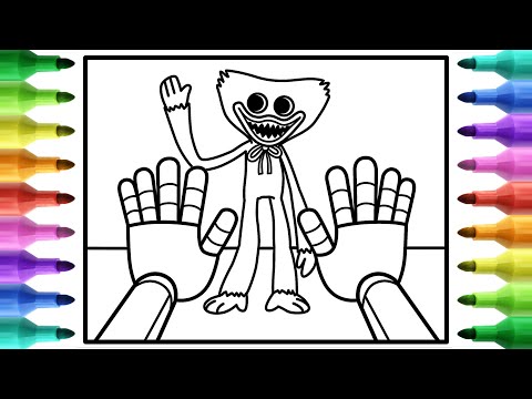 Coloring HUGGY WUGGY with POPPY PLAYTIME PLAYER