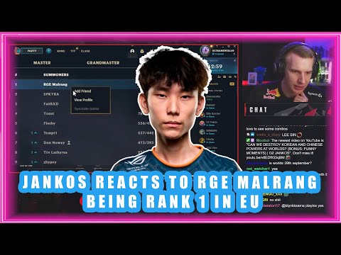 G2 Jankos Reacts to RGE Malrang Being RANK 1 in EU