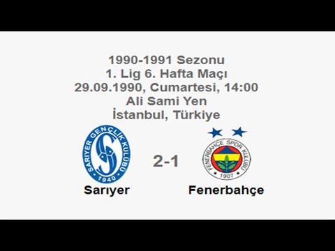 Sarıyer 2-1 Fenerbahçe 29.09.1990 - 1990-1991 Turkish 1st League Matchday 6 (FB's Goal) (Ver. 2)