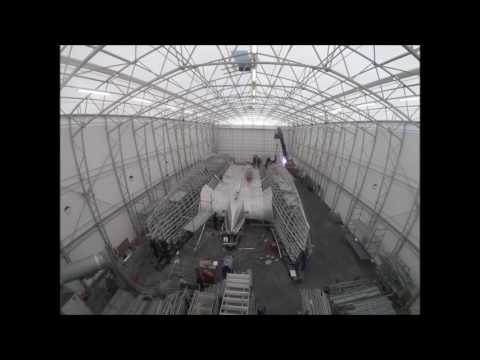 JFA Yachts - Hull mounting in Time lapse - Long Island 85 n°2
