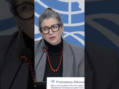Francesca Albanese appeals for compliance with international law at UN press conference
