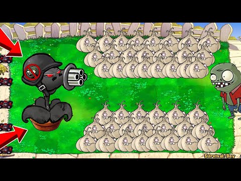 DOOM-GATLING PEA vs GARLIC vs ALL ZOMBIES - Plants vs Zombies