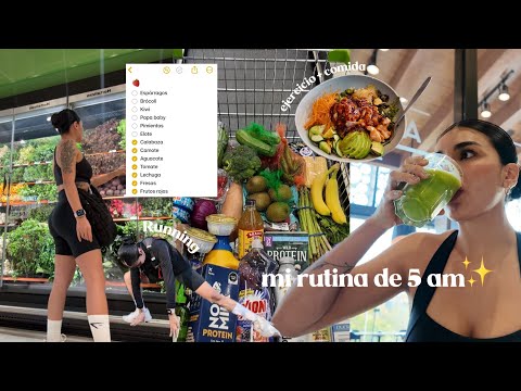 mi rutina de las 5 am: ejercicio + comida saludable 🥗✨