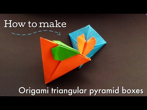How to make ORIGAMI TRIANGULAR PYRAMID BOXES IDIYI PAPER BOXES IDIY GIFT BOXES I PAPER BOX IGIFT BOX