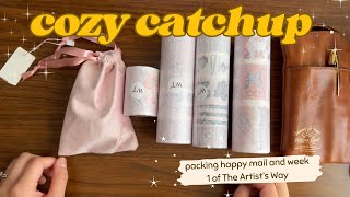 💌  Packing happy mail, ink samples, and starting the artist’s way 💌🖋 | feat. the washi tape shop