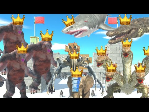 KING GORO BROTHERS VS KING SCOURGE + MEGALODON + ROCKET ELLIE VS HYDRA + T REX + PURUSSAURUS - ARBS