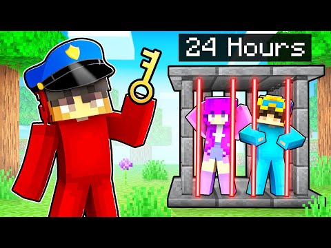 Locking Friends in a 24 HOUR PRISON in Minecraft!