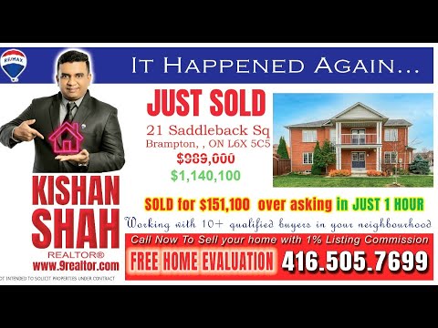SOLD Stunning Semi Detached | 21 Saddleback Square, Brampton, ON L6X 5C5 by KISHAN SHAH