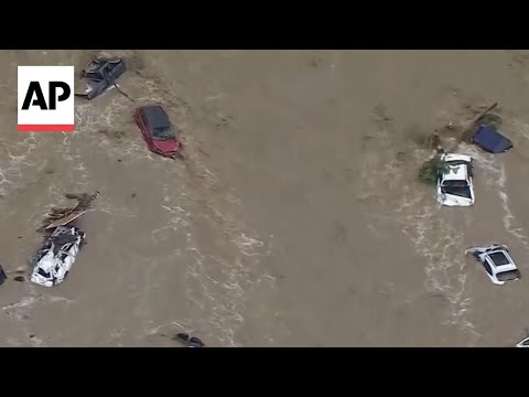 Video Thumbnail: Cars swept out to sea after flash flooding in Australia's Victoria state