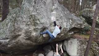 Video thumbnail: De la Terre à la Lune, 7c+. Fontainebleau