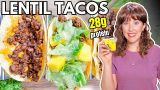 Vegan Tacos Made With Lentils (High-Protein Vegan Recipes)