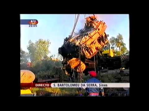 Reportagens TV sobre o acidente na Linha de  Sines em Maio 2003