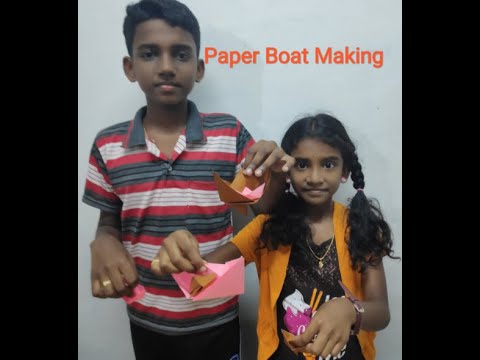 PAPER BOAT | HOW TO MAKE PAPER BOAT | KIDS PAPER CRAFT | EASY PAPER CRAFTS | SIMPLE AND RUDDER BOAT